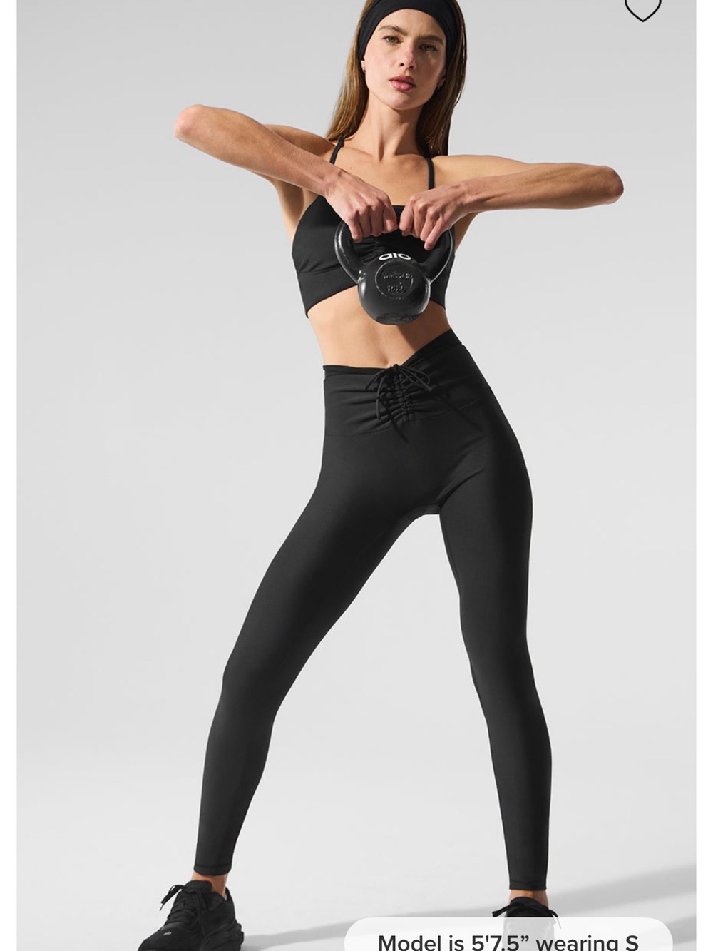 High-Waist Lace-Up Black Workout Leggings